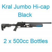 Kral Puncher Jumbo Hi-Cap Black .177 Calibre PCP Air Rifle 14 shot 2 x 500cc bottles and free hard case