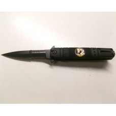 7 inch Lock Knive Action Tactical Rescue Knives P-528-POW (You are not Forgotten) POW-MIA (Black)