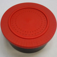 Bait boxes round with secure lid and ventilation holes red lid 1/2 pint small